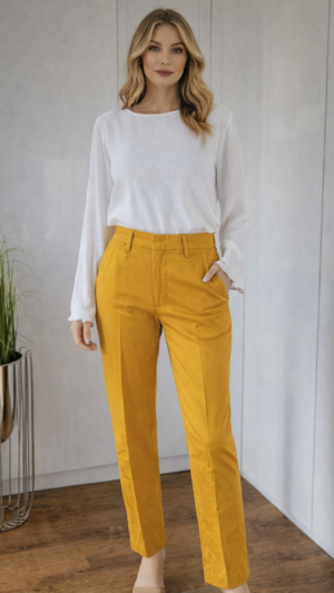 Spodnie damskie materiałowe chinosy żółte Levi’s 26/27