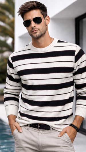 Sweter męski w paski Jack&Jones XL