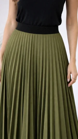 Elegancka spódnica damska midi plisowana zielona S