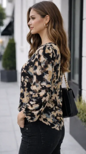 Elegancka wzorzysta bluzka damska Vila M/L